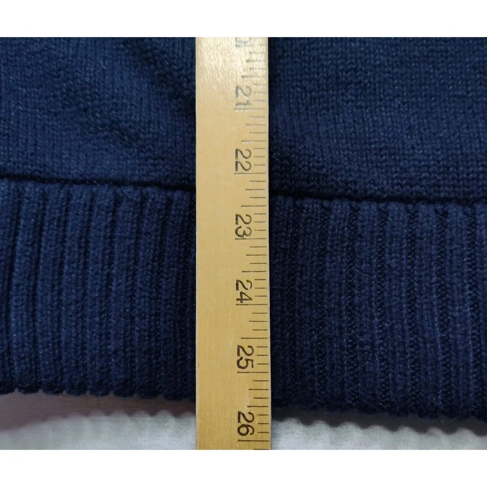 AEROPOSTALE Men Medium Blue Henley Mock Neck Cotton Acrylic Blend Sweater‎